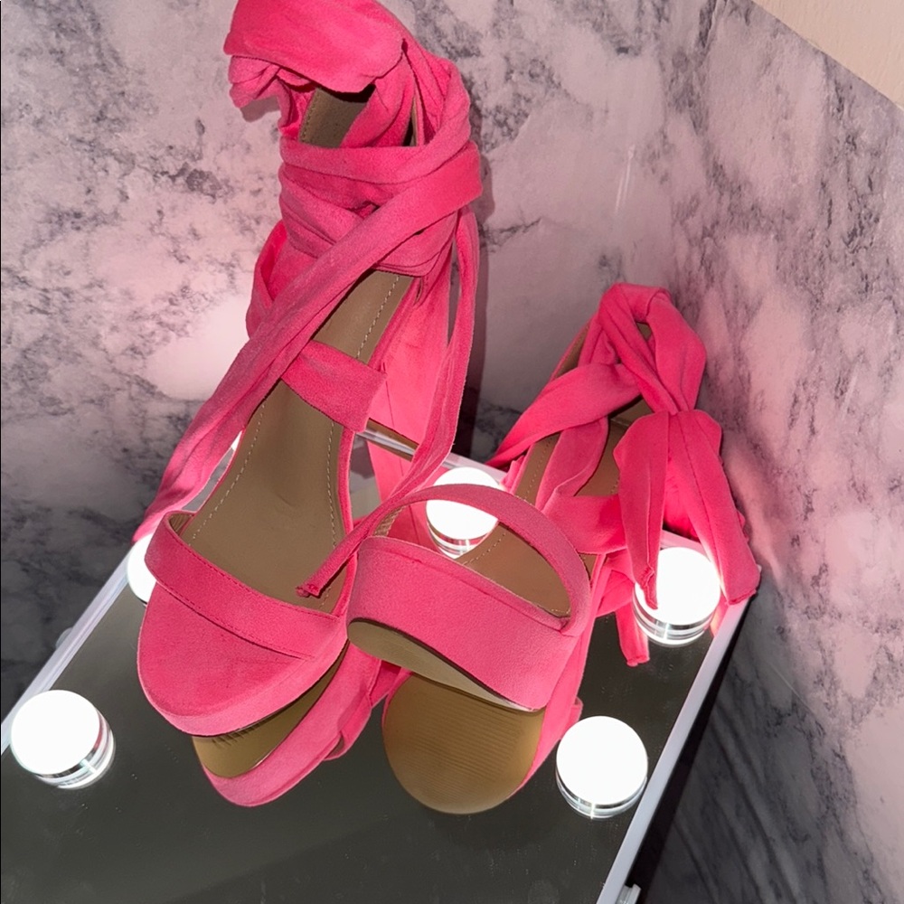 Elegant Pink Women's Wrap Sandals